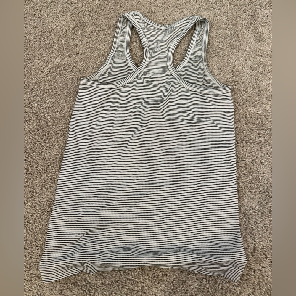 Lululemon Athletica Black and White Striped Tank Top